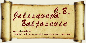Jelisaveta Baljošević vizit kartica